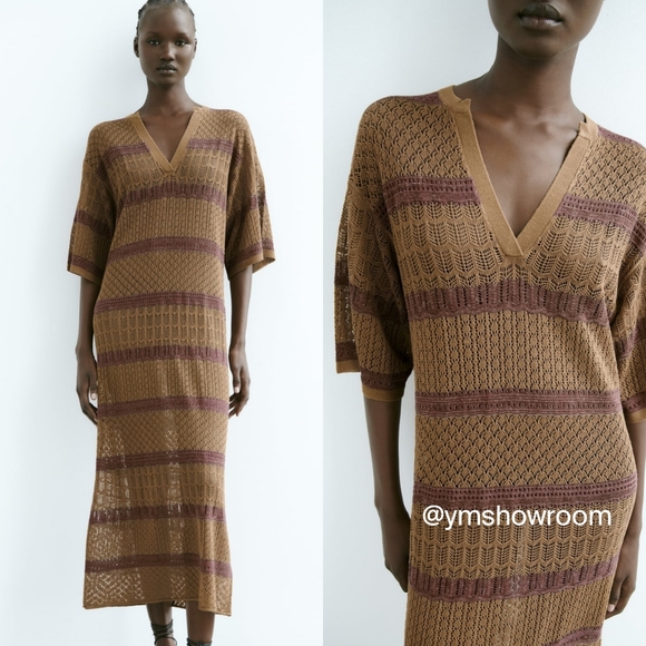 Zara Dresses & Skirts - ZARA Openwork kaftan dress